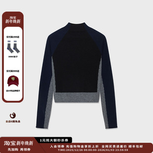 25AW羊绒拼色高领针织上衣MWEFWKTP0639X 设计师品牌IMMI 现货