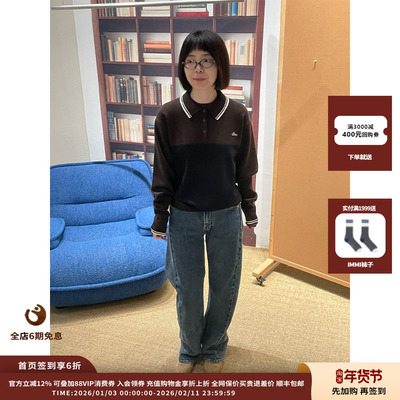 拼接灰色polo针织长袖