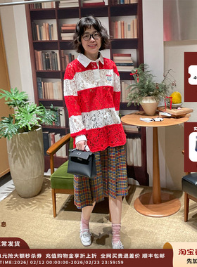 【现货】设计师品牌 PUSHBUTTON 26RS蕾丝拼色宽松上衣