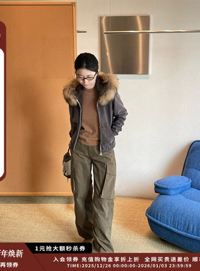 【现货】设计师品牌DUIDAO对倒  25AW 毛领旧化连帽夹克JULY