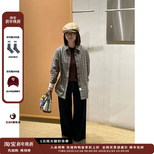 新品 格纹宽松衬衫 设计师品牌SHORT 25AW JULY SENTENCE