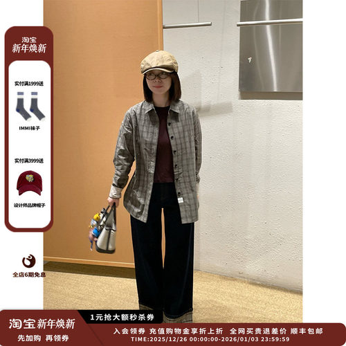 【新品】设计师品牌SHORT SENTENCE 25AW 格纹宽松衬衫JULY