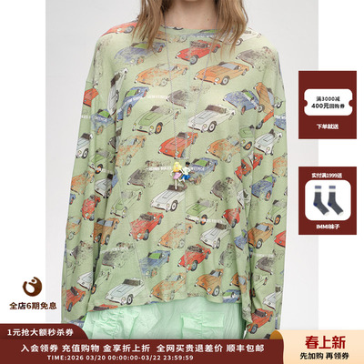 汽车印花宽松长袖衫