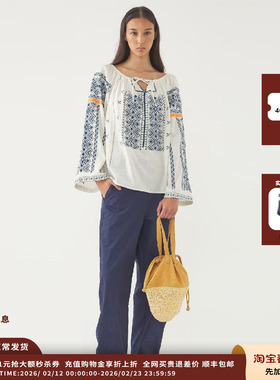 【现货】设计师品牌ANTIK BATIK 25SS棉质竹节刺绣衬衫 JULY