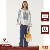 现货 设计师品牌ANTIK BATIK 25SS棉质竹节刺绣衬衫 JULY