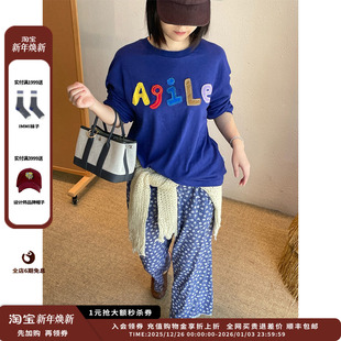 25AW字母贴布绣长袖 SENTENCE 设计师品牌SHORT T恤JULY 现货