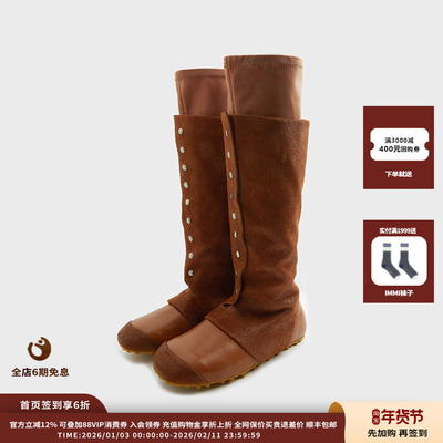 【现货】设计品牌IMMI26PS 女式拼接双层长筒靴MWEFWXBO0502X