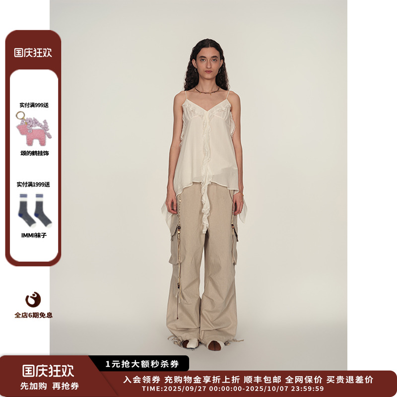 【现货】设计师品牌ICE DUST 25PF抽绳大口袋工装长裤JULY