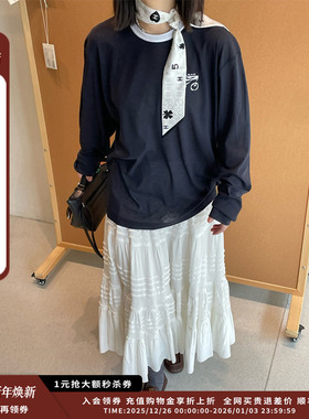 【新品】设计师品牌IMMI 25SS麻感多层抽褶半身裙MWESSWSK0429X