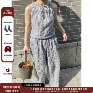 25SS 设计师品牌OIIORIRI 复古条纹吊带JULY 现货