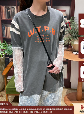 【现货】设计师品牌 PUSHBUTTON 26RS叠层蕾丝袖T恤长裙