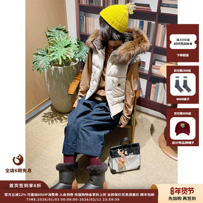 25AW女式光面皮毛一体短靴