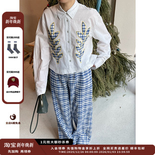 25SS现货拼布刺绣衬衫 SENTENCE 设计师品牌SHORT JULY 现货