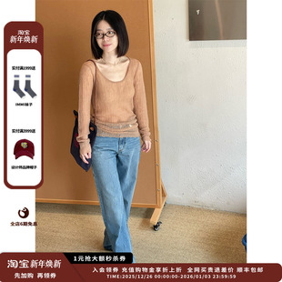 25AW条纹绞花羊毛上衣JULY 设计师品牌SWAYING 现货