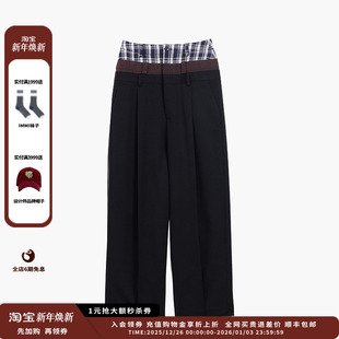 25AW黑色叠腰长裤 设计师品牌ETHOR JULY 现货