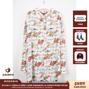 【现货】设计师品牌 Short Sentence 26SS 汽车印花大廓形衬衫