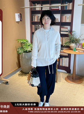 【现货】设计师品牌IMMI25AW细羊绒系带长袖针织衫MWEFWKTP0571X