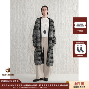 现货 简白26SS 设计师品牌 WHITE 条纹长开衫 CONCISE