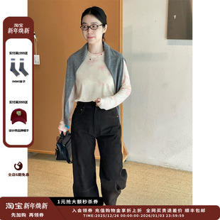 成衣染羊毛圆领长袖 25AW 设计师品牌WHM T恤JULY 现货