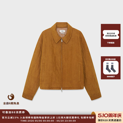 IMMI25AW麂皮绒方格绗棉夹克