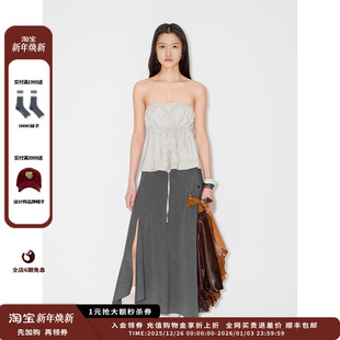 25SURPLUS条纹提花真丝抽绳上衣MWDFWWTP0590X 品牌IMMI 新品