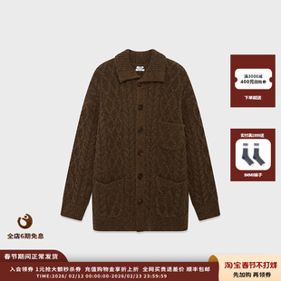 【现货】品牌IMMI 26PS 羊毛绞花翻领宽松开衫外套 MWEFWKJK0635X