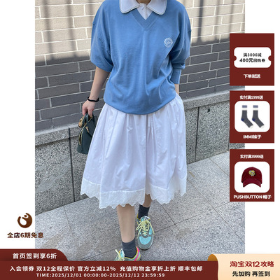 ETHOR25SS刺绣V领针织上衣JULY