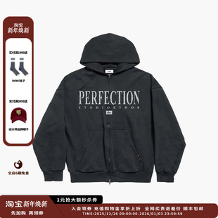 ETHOR 设计师品牌 25AW 黑色 印花卫衣 PERFECTION 现货