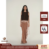 25PF后开衩印花长半裙JULY DUST 现货 设计师品牌ICE