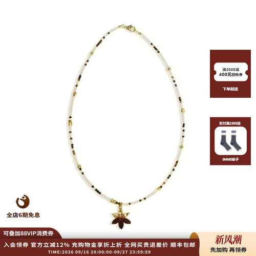 RoundFace棕色星星花小米珠项链