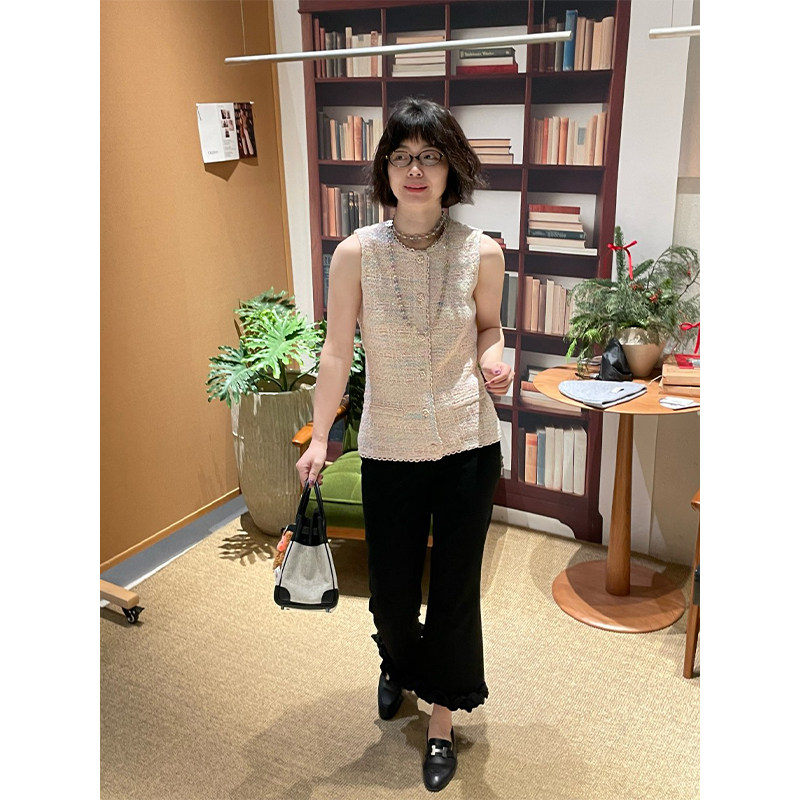 【现货】设计师品牌Crush Collection 26PS 格子花呢圆领收腰马甲