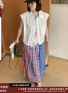 【现货】设计师品牌ANTIK BATIK 25SS 拼色格纹半裙JULY