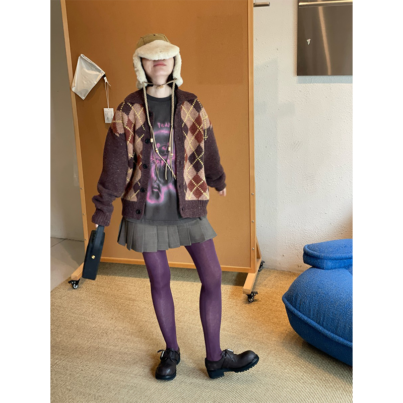 WE11DONE25AW菱形嵌花开衫JULY