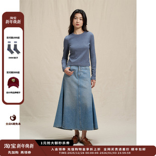 25SS植物染高弹罗纹长袖 设计师品牌WHM T恤JULY 新品