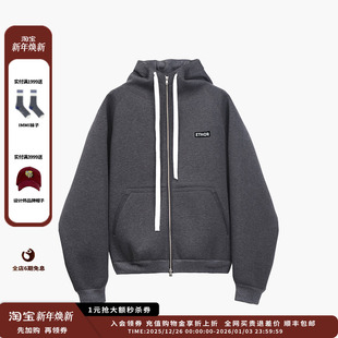 现货 深灰色 设计师品牌 25AW 灰色拉链廓形卫衣 ETHOR