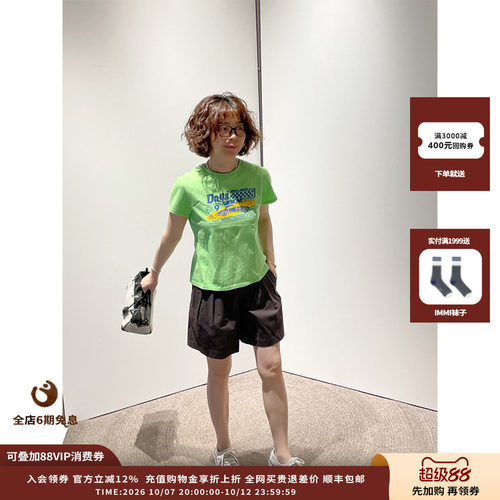 SHORT复古汽车印花BABYT恤