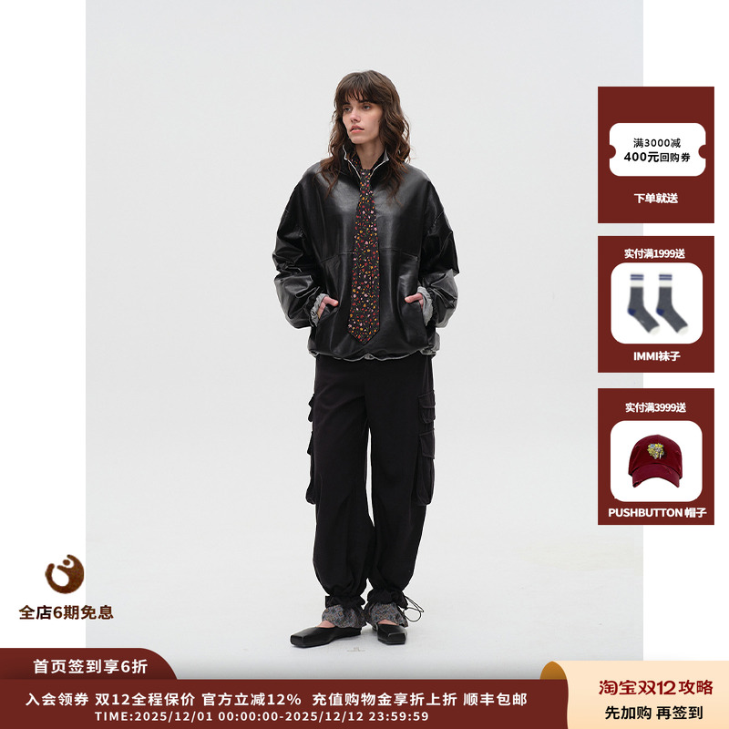 设计师品牌ASYUS25PF皮卫衣