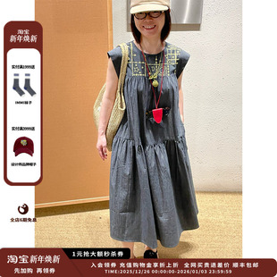 SENTENCE 品牌SHORT 短句夏日胶囊刺绣A形连衣裙 现货