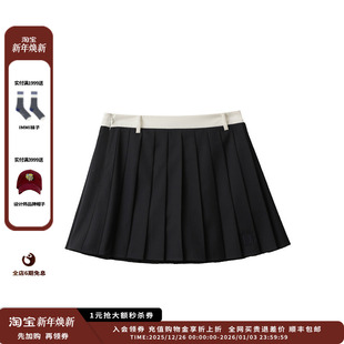 DUST 设计师品牌ICE 25PF撞色百褶短半裙JULY 现货