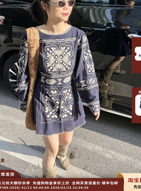 【现货】设计师品牌ANTIK BATIK 25SS法式刺绣花纹纯棉连衣裙JULY