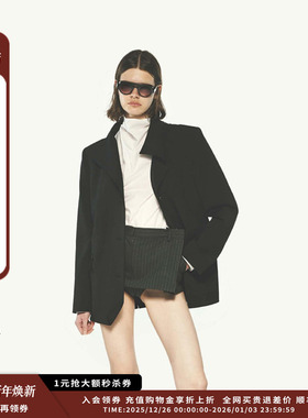 【现货】设计师品牌pushBUTTON 25PS现货黑色立领夹克JULY