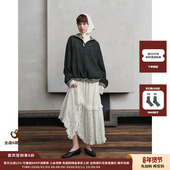 现货 设计师品牌 ASYUS 26PS 蕾丝边不规则层叠半身裙