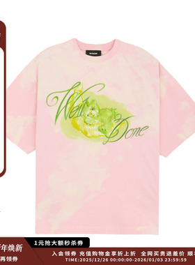 【现货】设计师品牌WE11DONE 25AW粉红色油漆T恤JULY