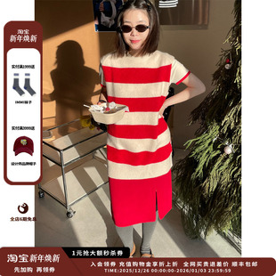 24AW现货丝羊绒条纹长马甲MWDFWKKN0700X IMMI 现货