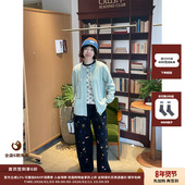 设计师品牌IMMI25AW羊绒双面绣花直筒长裤 现货 MWEFWWPT1374A