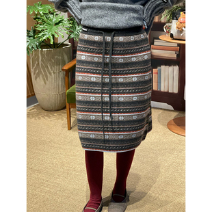 25AW ANMMIRO 设计师品牌 四色提花羊绒半裙 现货