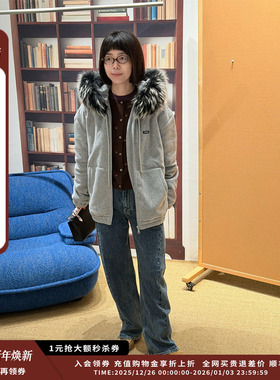 【现货】设计师品牌OIIORIRI 25AW鹅绒毛领抽绳连帽外套JULY