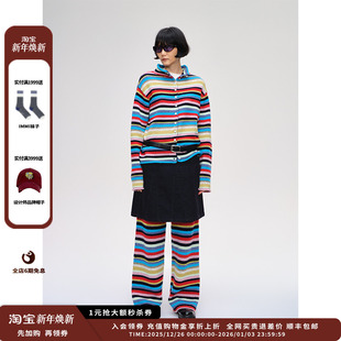 25AW彩色条纹针织长裤 SENTENCE 设计师品牌SHORT JULY 现货