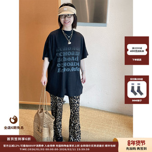 【现货】设计师品牌 ECHOADE25SS豹纹直简休闲长裤JULY