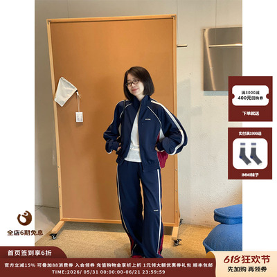 WE11DONE25AW海军蓝女式运动裤